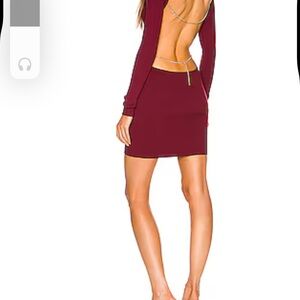 Revolve x Michael Costello Chic Backless Burgundy Dress